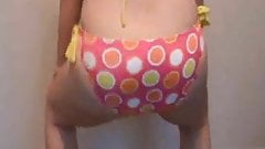 Lateshay 36 G pink polka dot bikini bbw strip tease – Fuckin’ Bitch!